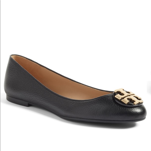 Tory Burch Shoes - Tory Burch Claire Black & Gold Ballerina Flats 7